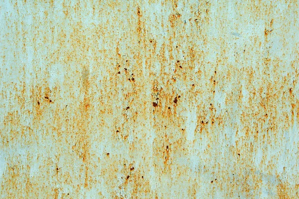 Old Painted Metal Sheet Cyan Color Rust — Stock Photo, Image