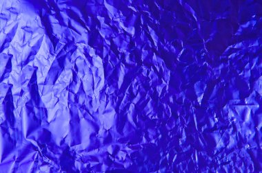 Eski arkaplan buruşuk folyo kağıt mavi renk