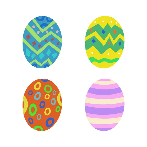 Easter Eggs Set Bundle Collection Isolated White Background — Stock Vector