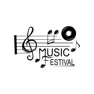 Müzik Festivali Vektörü. Gitar Kavramı Basit tasarım el yapımı.