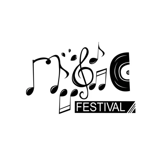Вектор Музыкального Фестиваля Концепция Absract Простой Дизайн Выполнен Вручную — стоковый вектор