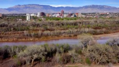 albuquerque new mexico skyline aerial view from balloon