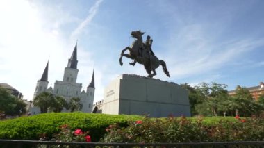 andrew jackson statue in jackson square new orleans close
