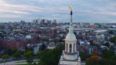 Bunker Hill Anıtı, Boston 'da Sunset Skyline Hava Aracı