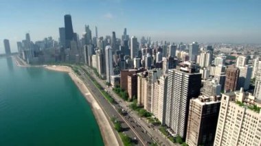 Chicago Sahili Skyline Gölü Michigan 