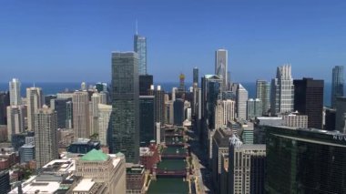 Chicago şehir merkezi gökyüzü Chicago nehri 