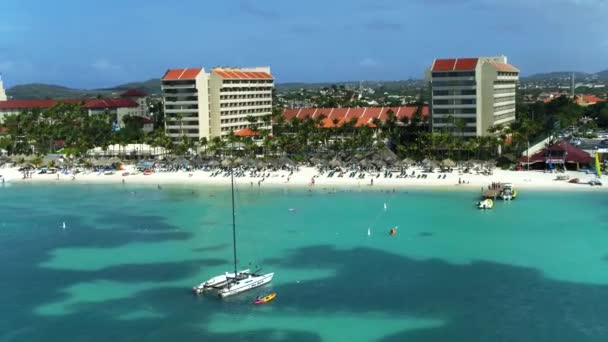 Aerial Drone Beautiful Tropical Beach Resort — 图库视频影像