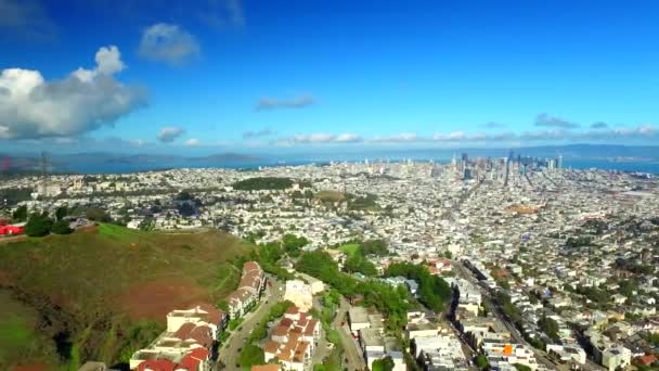 Widok Lotu Ptaka Bliźniacze Szczyty San Francisco — Wideo stockowe