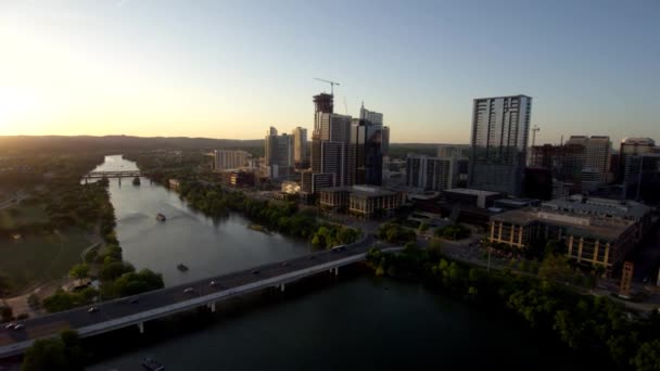 Austin Panorama Při Západu Slunce — Stock video