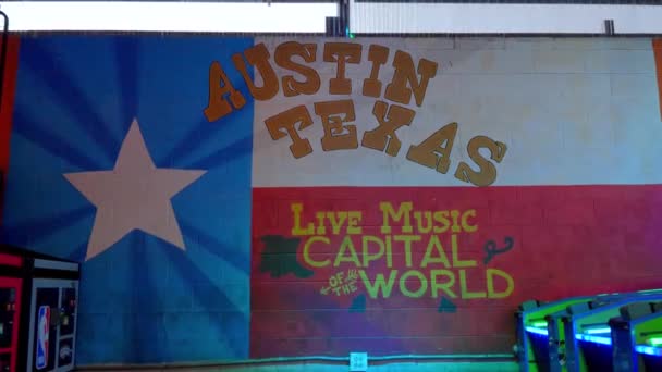 Mural Texas Austin Bar — Vídeo de stock