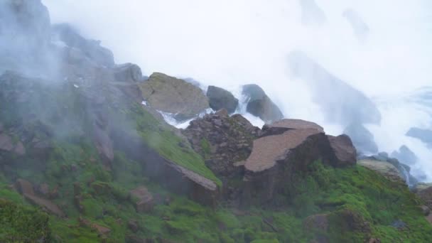 Красивая Ниагара Падает Скалистый Водопад Воздушная Канада Нью Йорк — стоковое видео