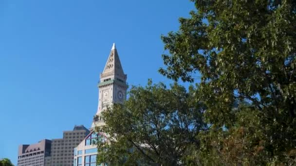 Boston Niestatywardowe Dom Wieża Centrum Miasta Panorama — Wideo stockowe