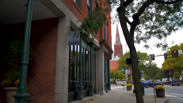 Brattleboro Vermont Centrum Architektury Handlowej — Wideo stockowe