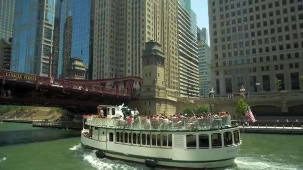 Chicago Río Tour Barco Chicagos Fair Lady — Vídeos de Stock