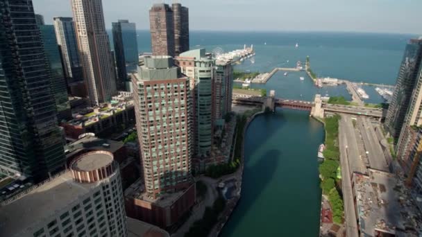 Ποταμός Chicago Skyline — Αρχείο Βίντεο