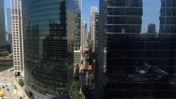 シカゴのダウンタウンスカイラインの風景 — ストック動画