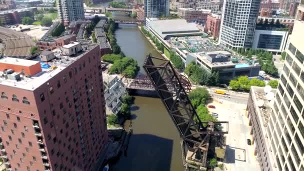 Chicago Şehir Merkezi Gökyüzü Manzarası — Stok video