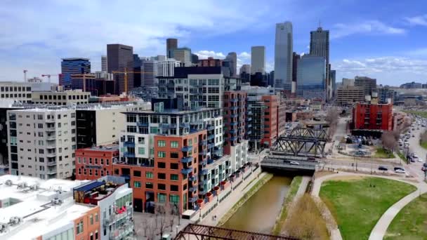 Centre Ville Denver Colorado Par Drone Aérien — Video
