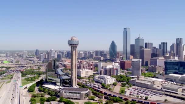 Dallas Skyline Återföreningstorn — Stockvideo