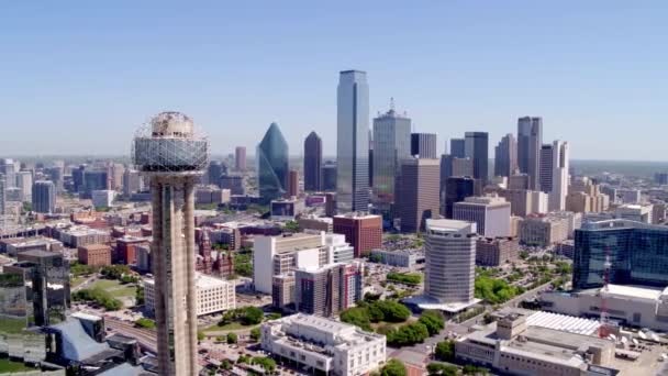 Dallas Skyline Reünie Toren — Stockvideo