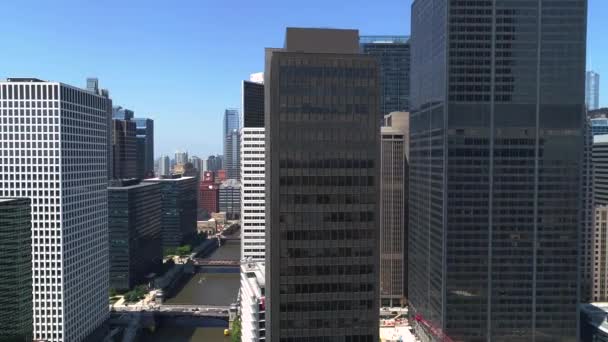 Centro Chicago Skyline Chicago River — Vídeo de stock