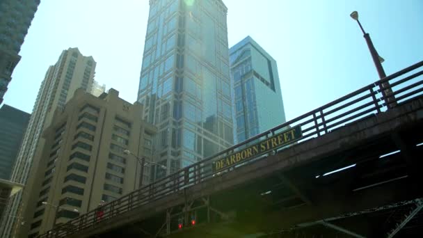 Rua Dearborn Viaduto Chicago — Vídeo de Stock