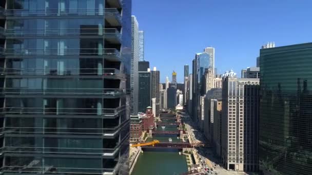 Centro Chicago Horizonte Paisaje — Vídeos de Stock