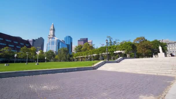 Centre Ville Boston Columbus Park Skyline Maison Personnalisée Horloge Tour — Video
