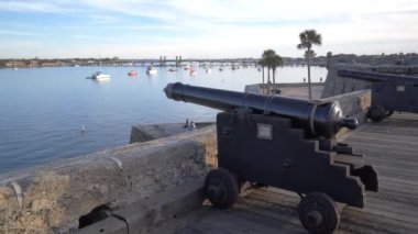old military cannons on shore saint augustine florida