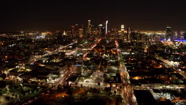 Centro Cidade Noite Por Drone Aéreo Videoclipe