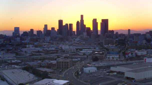 Центр Міста Лос Анджелес Заході Сонця — стокове відео