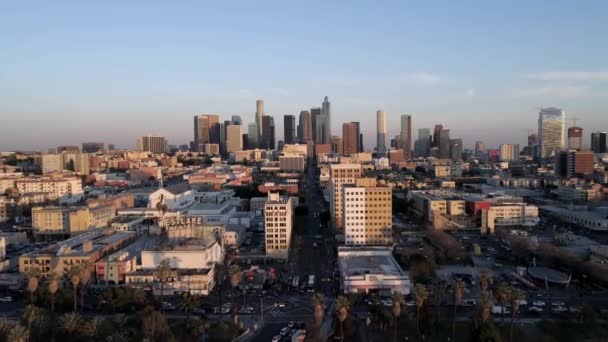 Centro Pôr Sol Por Drone Aéreo — Vídeo de Stock