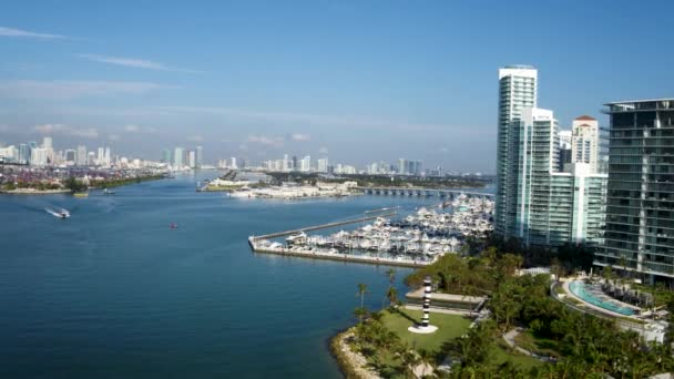 Bâtiments Miami Centre Ville Par Drone Aérien — Video