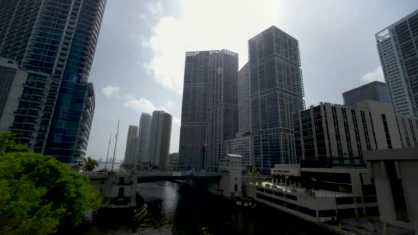 Небоскрёбы Центре Майами Беспилотниках — стоковое видео
