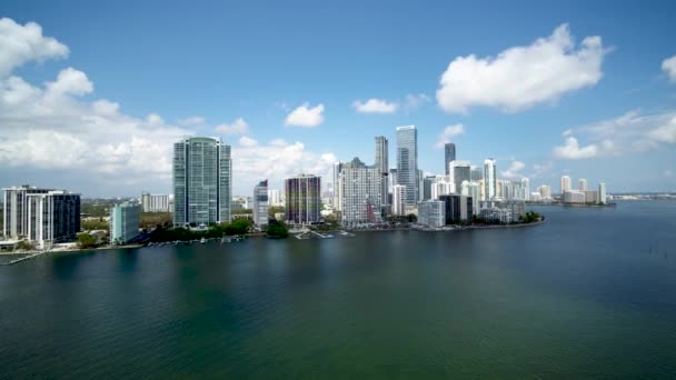 Rascacielos Miami Del Centro Por Avión Tripulado Aéreo — Vídeo de stock