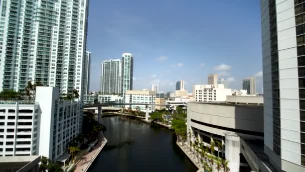 Rascacielos Miami Del Centro Por Avión Tripulado Aéreo — Vídeos de Stock