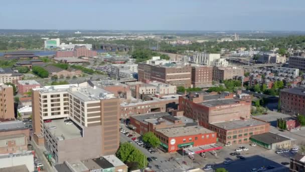 Centro Cidade Omaha Nebraska Drone Aéreo Stock Footage — Vídeo de Stock