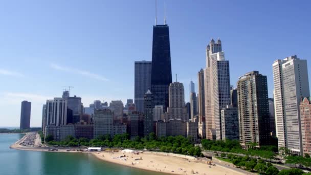 Drönare Skott Chicago Skyline — Stockvideo