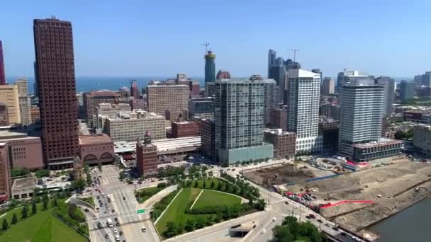 Drone Shot Του Chicago Ορίζοντα — Αρχείο Βίντεο