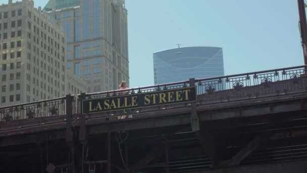 Lasalle Utcai Felüljáró Chicago — Stock videók