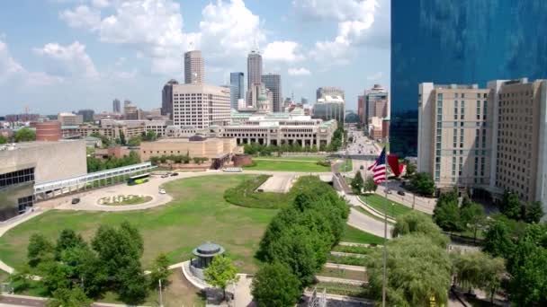 Indianapolis Skyline Vit Flod Statliga Park — Stockvideo