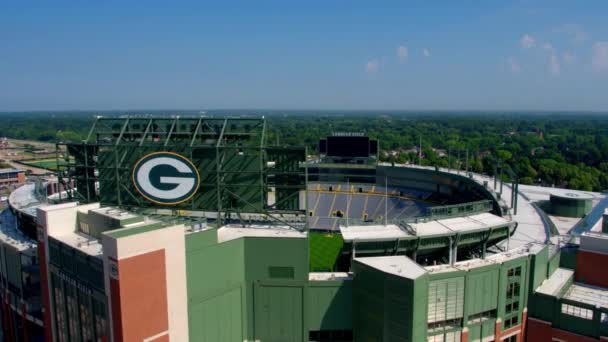 Lambeau Πεδίο Πράσινο Κόλπο Packers Γήπεδο — Αρχείο Βίντεο