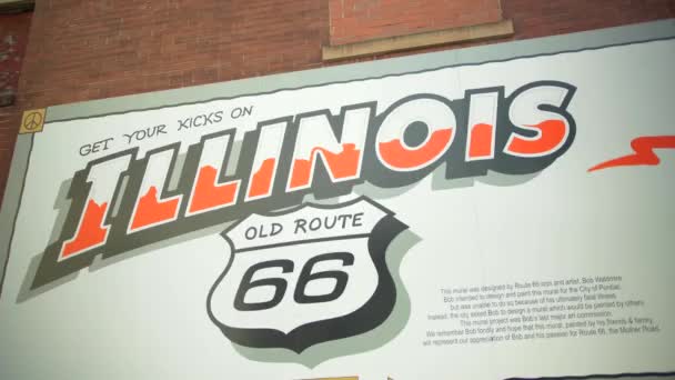 Illinois Route Murale Pontiac — Video Stock