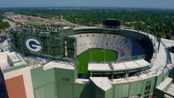 Lambeau Πεδίο Πράσινο Κόλπο Packers Γήπεδο — Αρχείο Βίντεο