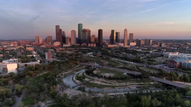 Houston Texas Αστικό Τοπίο Από Εναέρια Drone — Αρχείο Βίντεο