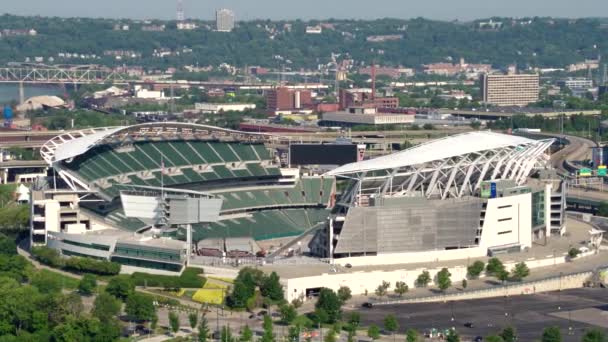 Drone Shot Paul Brown Stadium Cincinatti Bengals — 비디오