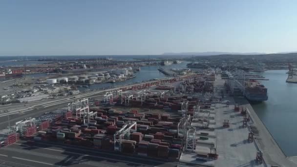 Long Beach Shipping Yard Από Την Aerial Drone — Αρχείο Βίντεο