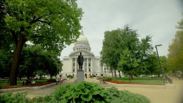 Madison Campidoglio Edificio Statua Esterna — Video Stock