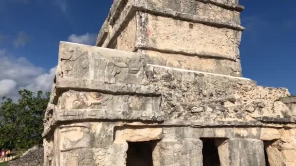 Майя Храм Нисходящих Богов Руины Отслеживания Выстрел — стоковое видео