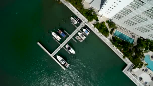 Viaduto Porto Miami Por Drone Aéreo — Vídeo de Stock